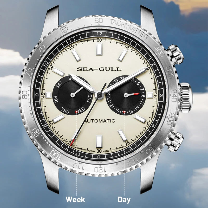 Reloj Hombre SEA-GULL 6177 – Panda Eye Pilot GMT