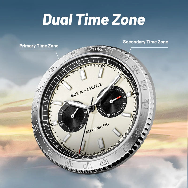 Reloj Hombre SEA-GULL 6177 – Panda Eye Pilot GMT