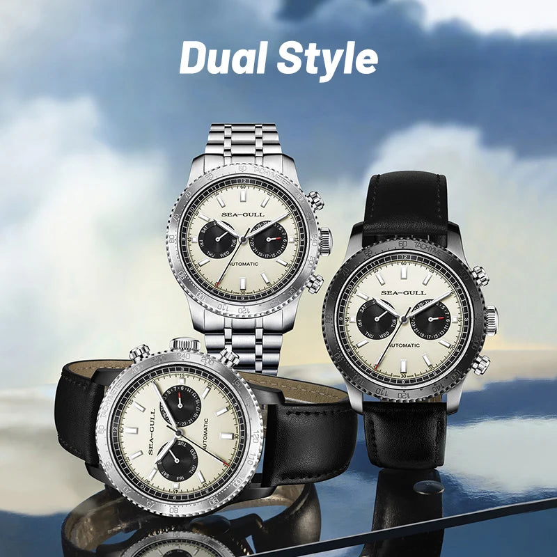 Reloj Hombre SEA-GULL 6177 – Panda Eye Pilot GMT