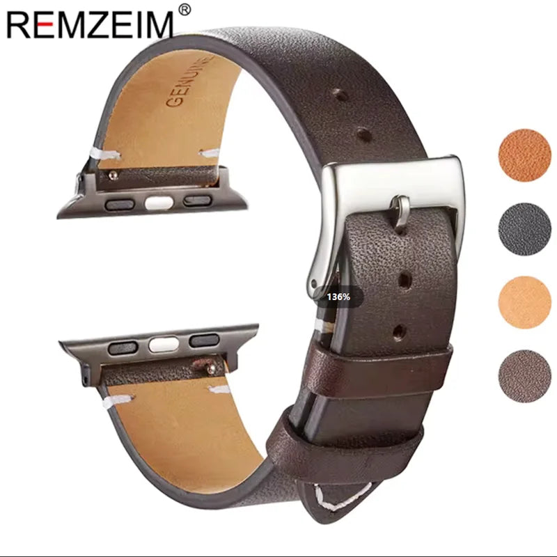 Correa de cuero REMZEIM Apple Watch
