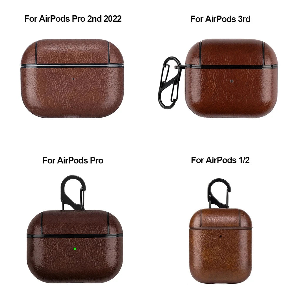Funda protectora de cuero para AirPods