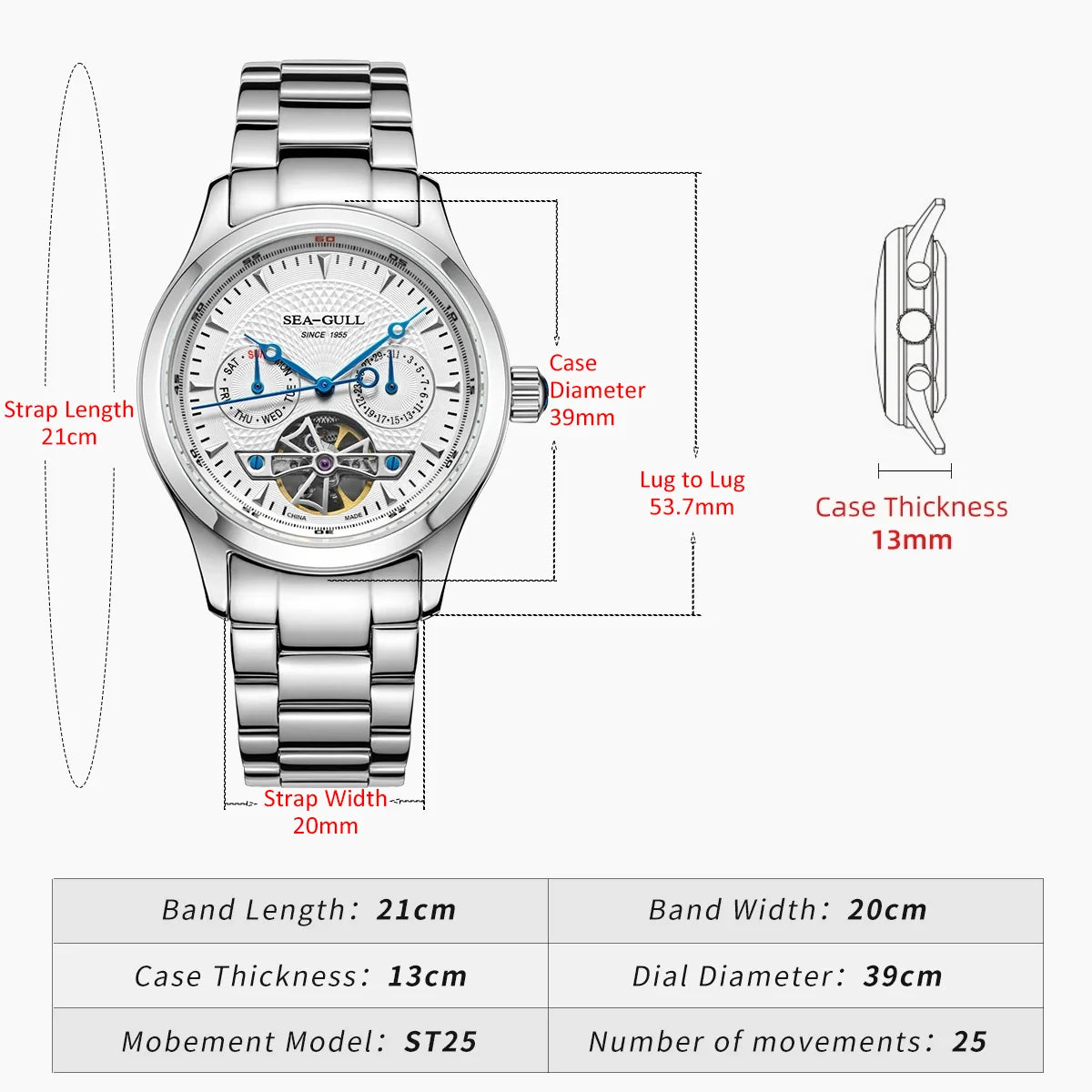 Reloj Hombre SEA-GULL M162S