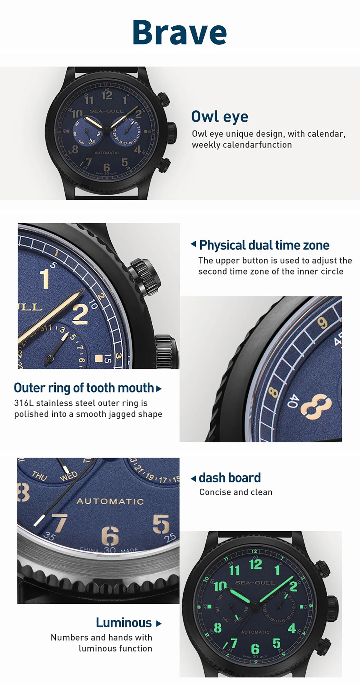 Reloj Hombre SEA-GULL  819.33.6080H